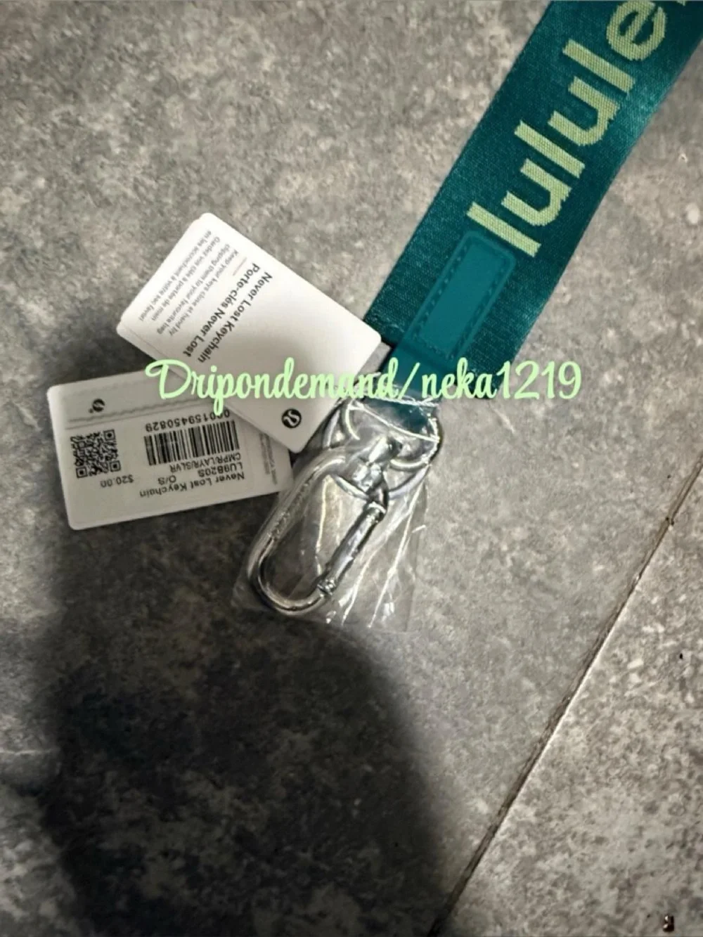 Lululemon Never Lost Keychain- Camp Green/Lime & Yours/Silver